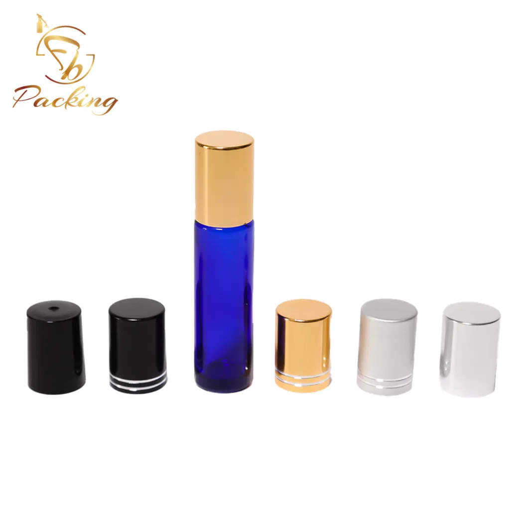 10% off 10 Ml Blue Glass Roll on Bottle with Silver Cap and Glass Ball