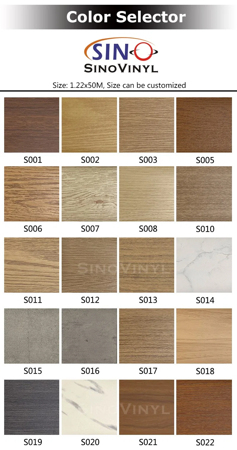 SINOVINYL Embossed Wood Grain Wallpaper Adhesive Decorative Film Sticker