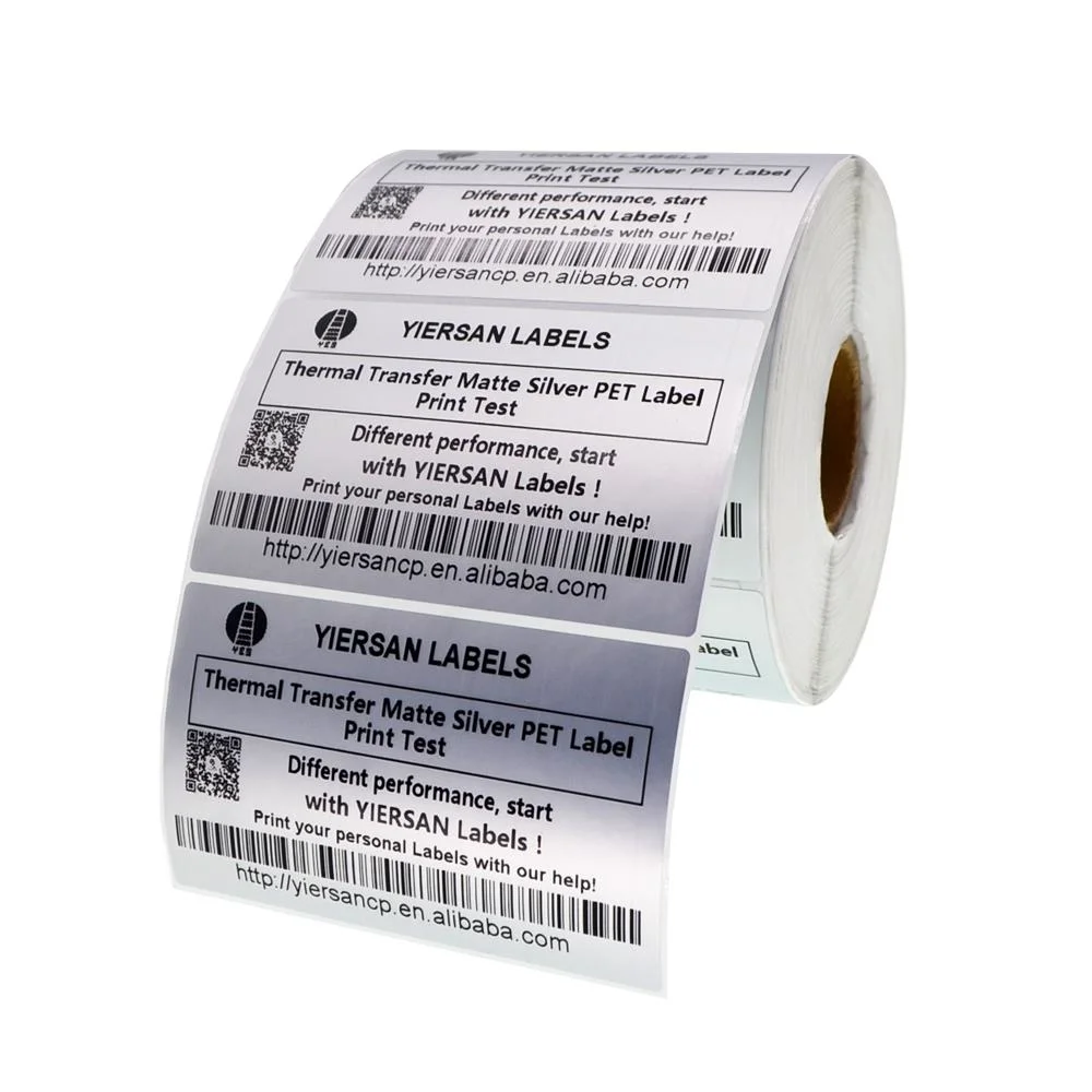 50 Mic Matte Silver Pet Coated Film Label Printing Adhesive Flexo Jumbo Roll Factory