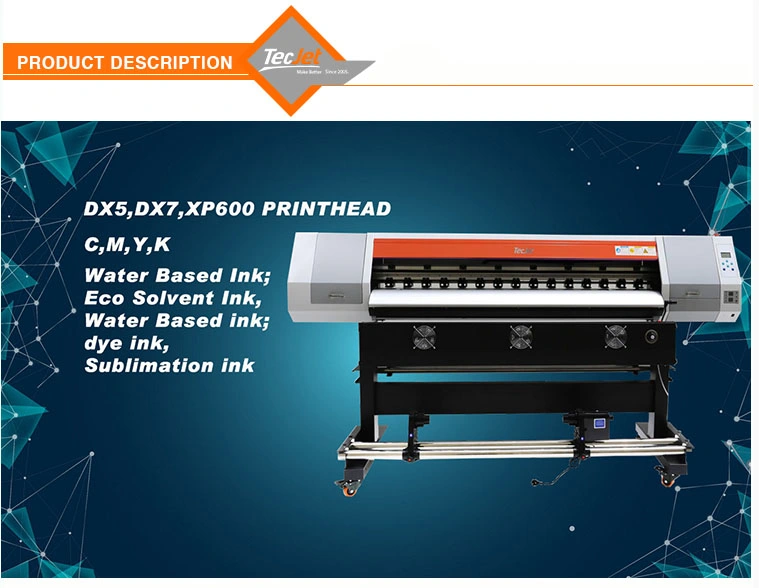 Tecjet Dx5 Dx7 XP600 Printhead Digital Inkjet Eco Solvent Printing Machine Vinyl Sticker Printer