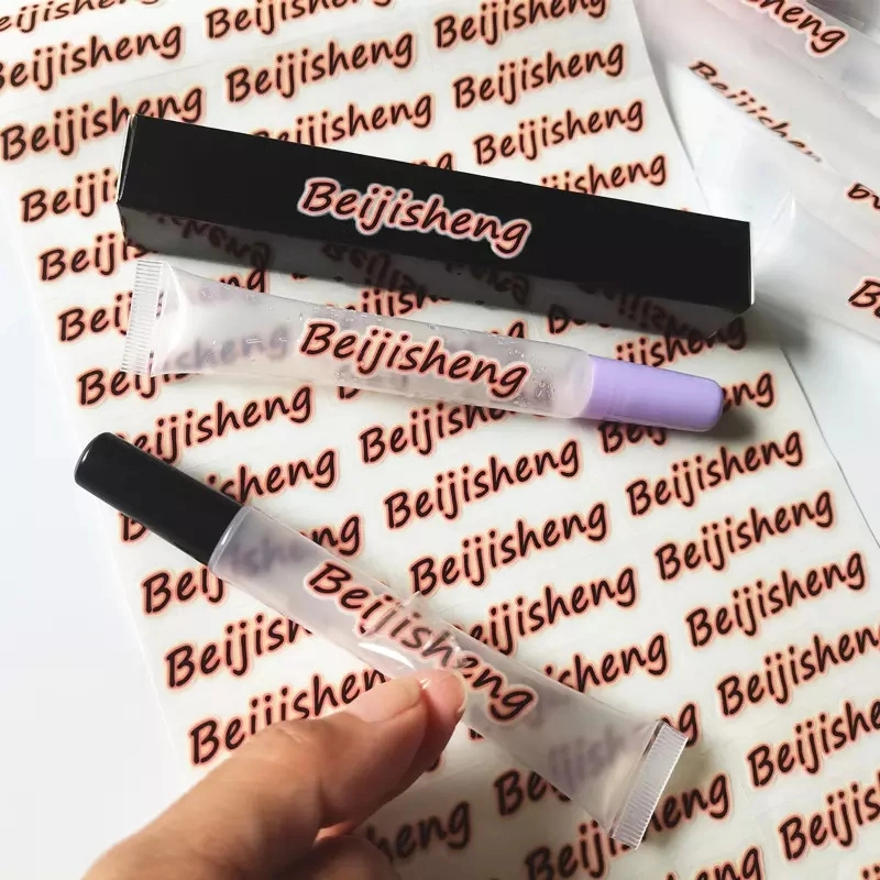 Custom Luxury Brand Waterproof UV 3D Lip Gloss Private Names Transfer Printing Vinyl Sticker Labels for Lipgloss Tubes Packaging