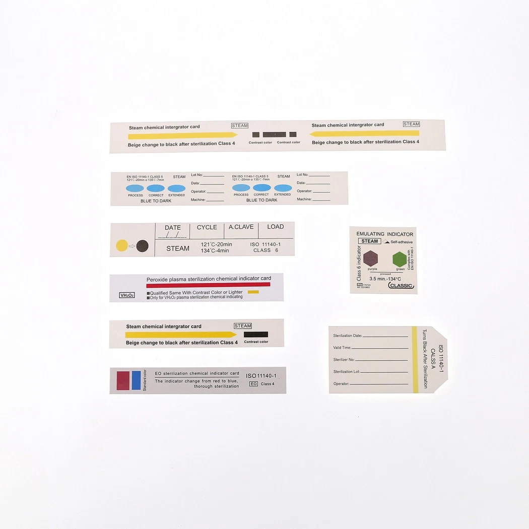 CE/ISO Approved Medical Infection Control Class 6 Steam Indicator Label with 250PCS/Box