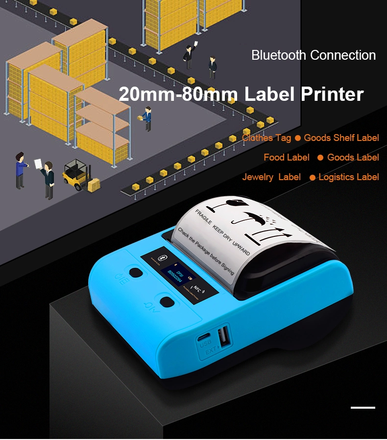 Masung Receipt Printer 80mm Portable Thermal Printer Label Printer