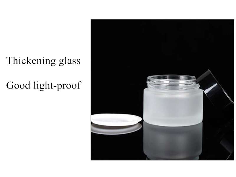 Factory Stock 30g 50g Frosted Cosmetic Jar for High-Grade Face Cream with Shiny Gold Silver Cap