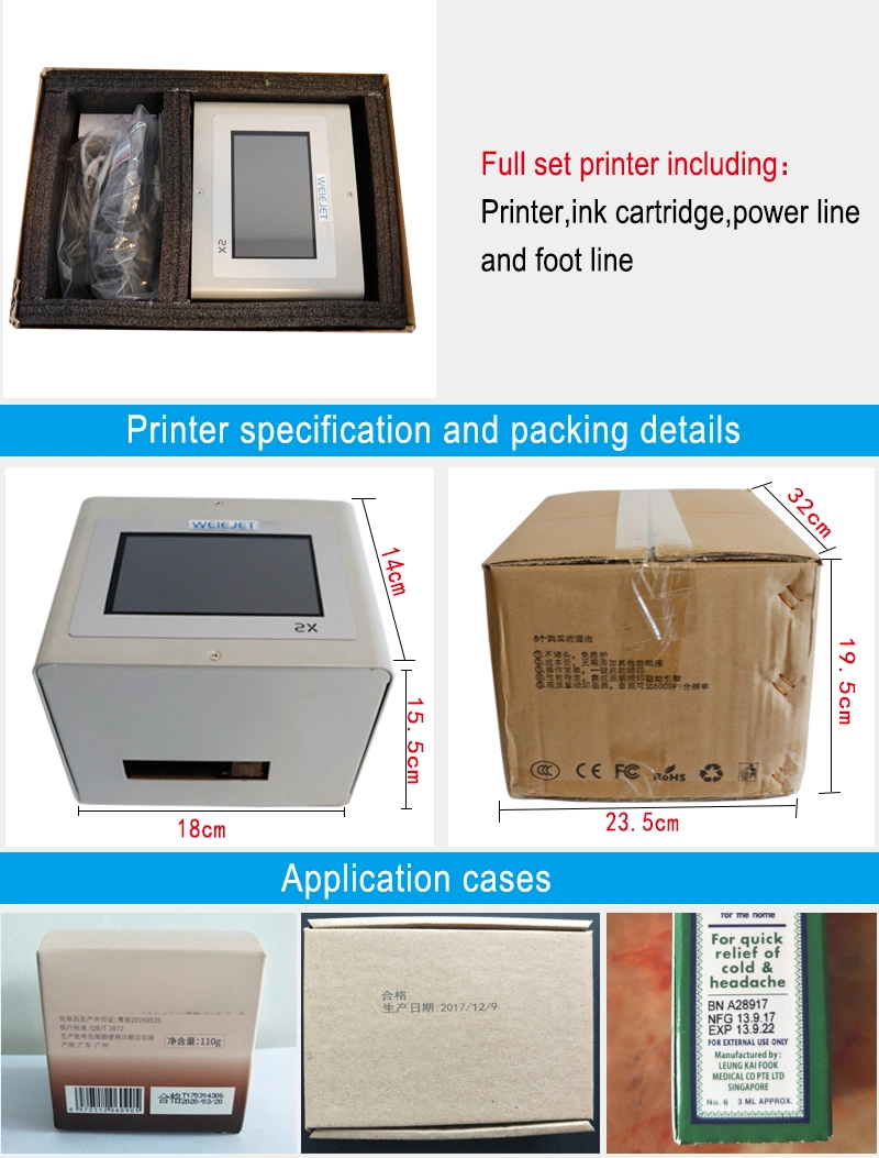 Small Inkjet Printer Desktop Printer Thermal Inkjet Printer Date Printer for Price Tag/Label
