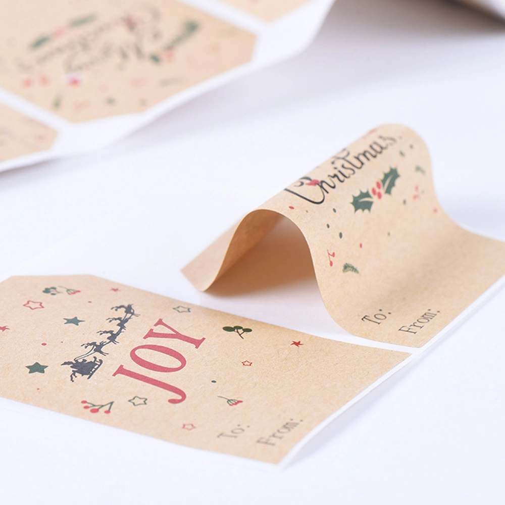 Christmas Festival Gift Present Packaging Self Adhesive Printed Paper Label