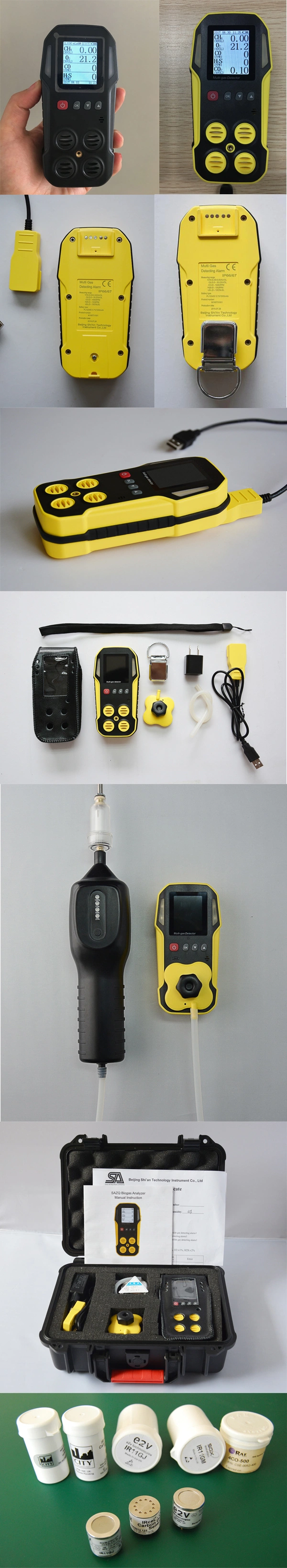 OEM Rechargeable Portable Gas Monitor/Detector with UK Sensor 4 Gas Detector