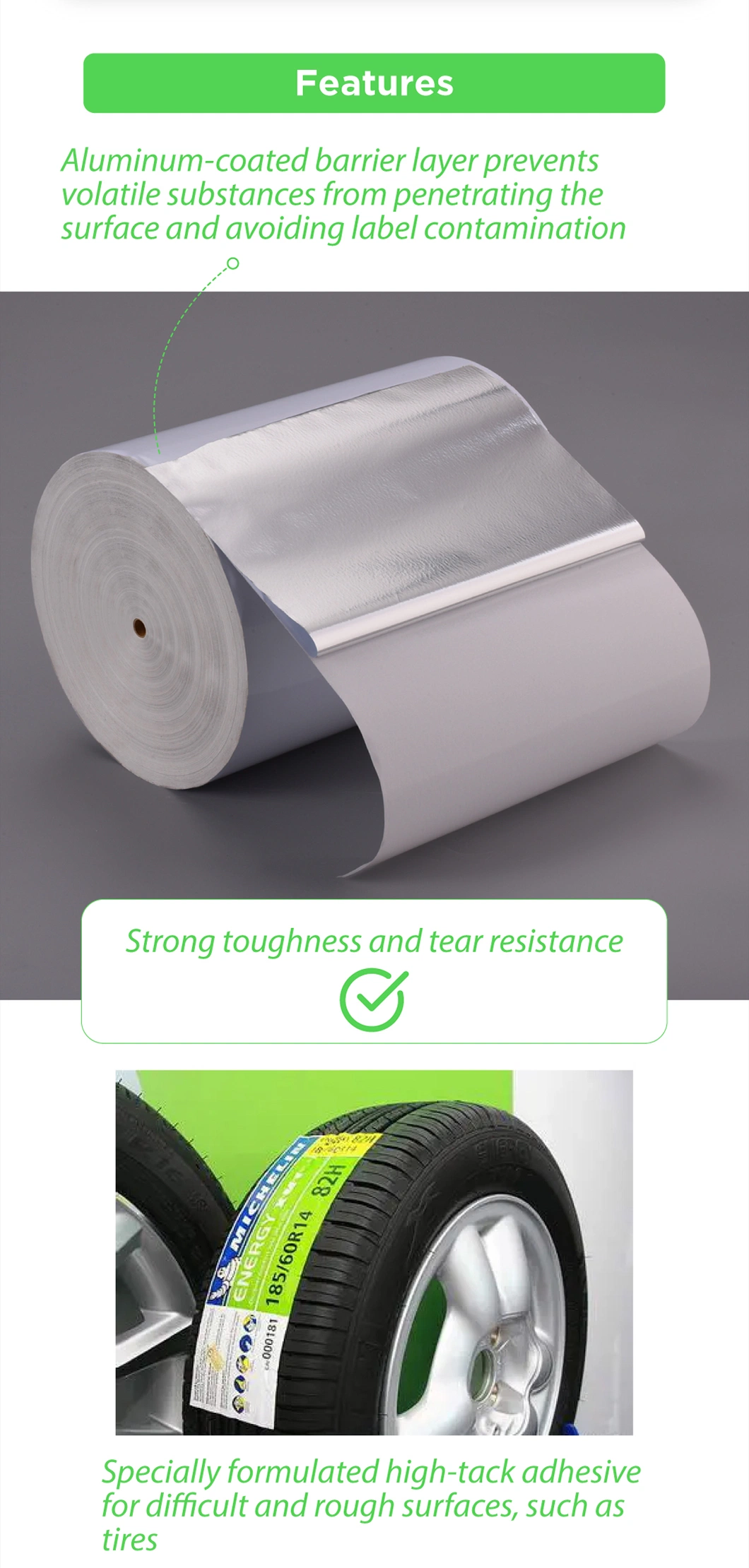 Shipping Labels Packaging Film Rightint Carton strong adhesive tire label