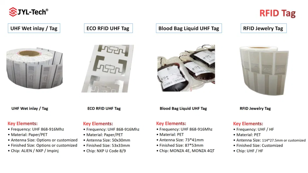 UHF Inlay Printable RFID Tag Label for Warehouse Inventory Logistics Management