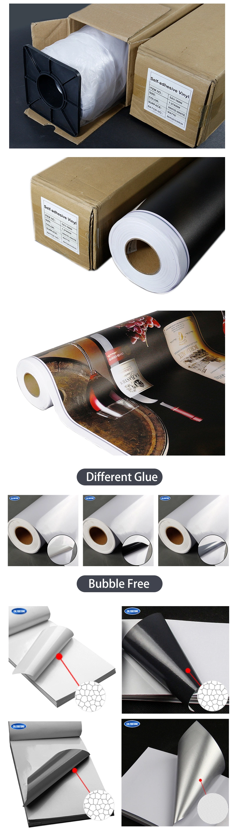 Digital Inkjet Advertising Material Eco Solvent Printable White Self Adhesive Vinyl Car Sticker