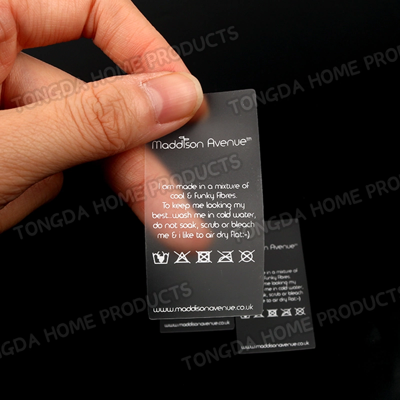 Swimwear Transparent TPU Plastic Label Silk Screen Printing Washing Care Clear TPU Labels