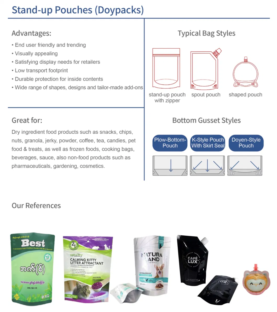 Custom Label Eco Plastic Bag Doypack Stand up Pouch Blender Bar Ground Coffee Stick Pack Packaging