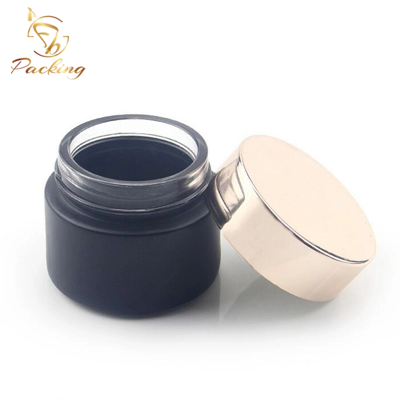 10g 15g 20g 30g 50g 100g Colored Clear Amber Blue Green Black Frosted Cosmetic Jar with Shiny Gold Silver Caps for Cosmetic Cream