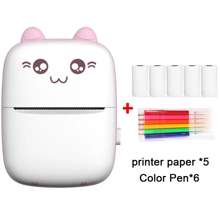 Mini Thermal Printer Wireless Bt Photo for Android Ios Photo Label Memo Student Wrong Question Print Color Sticker Paper Rolls