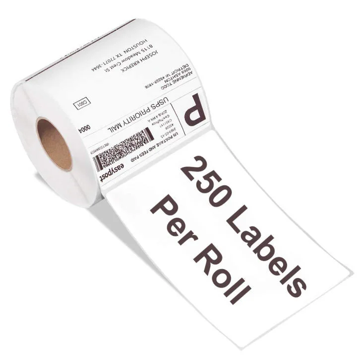 Blank Adhesive Thermal Paper Sticker Label Rolls Direct Thermal Barcode Shipping Printer Label