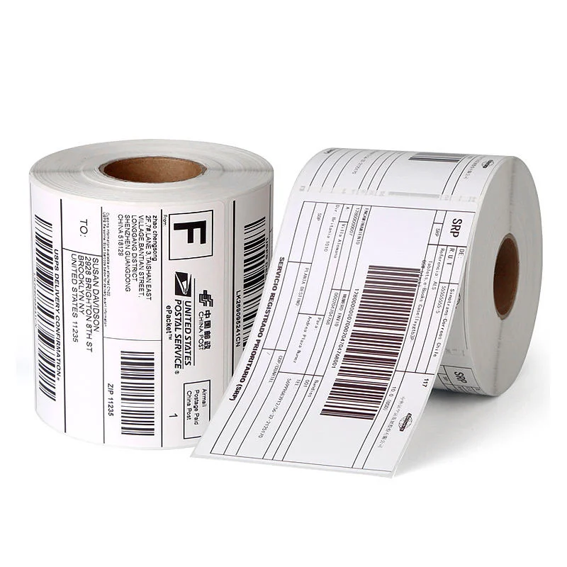 Waterproof Direct Self Adhesive Barcode Shipping Sticker Roll Paper Thermal Labels