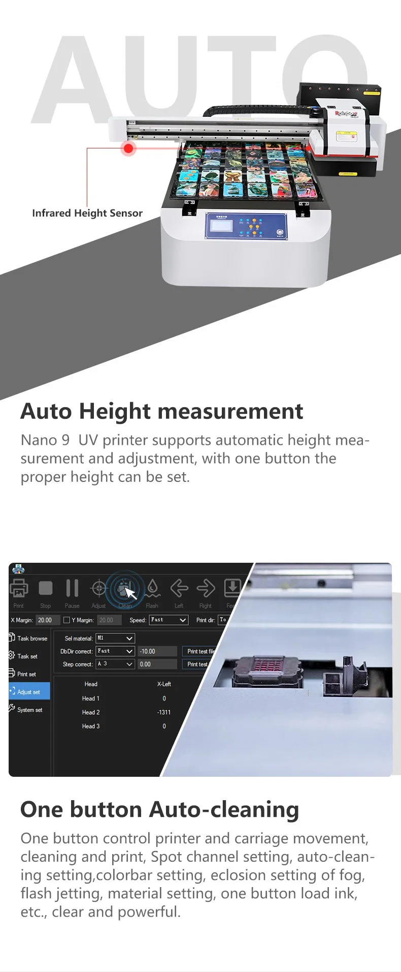 Multicolor 6090 A1 UV Digital Flatbed Printer Sticker Phone Case Printing Machine Ceramic Acrylic UV Printer China