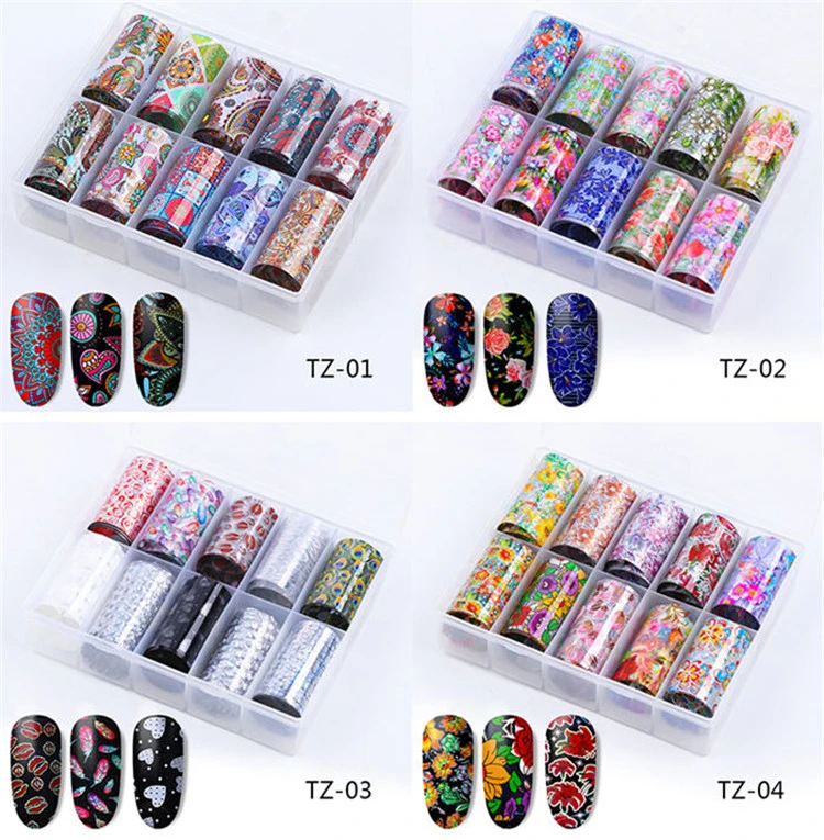 Nail Star Star Sticker Set Starry a Sticker Transfer Paper Colorful Laser Laser Star Paper 10 Mixed 4cm