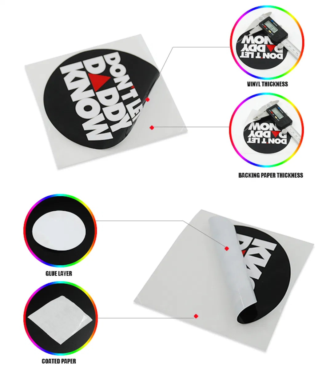 Adhesive Printed Product Custom Maker Logo PVC Sticker Packaging Labels