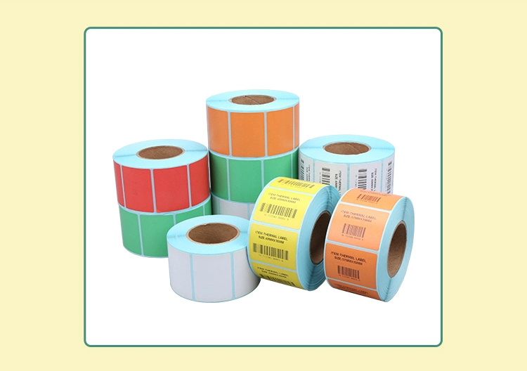 Custom Direct Thermal Label Blank or Printed Self Adhesive Paper Sticker White Barcode Scale Label Roll
