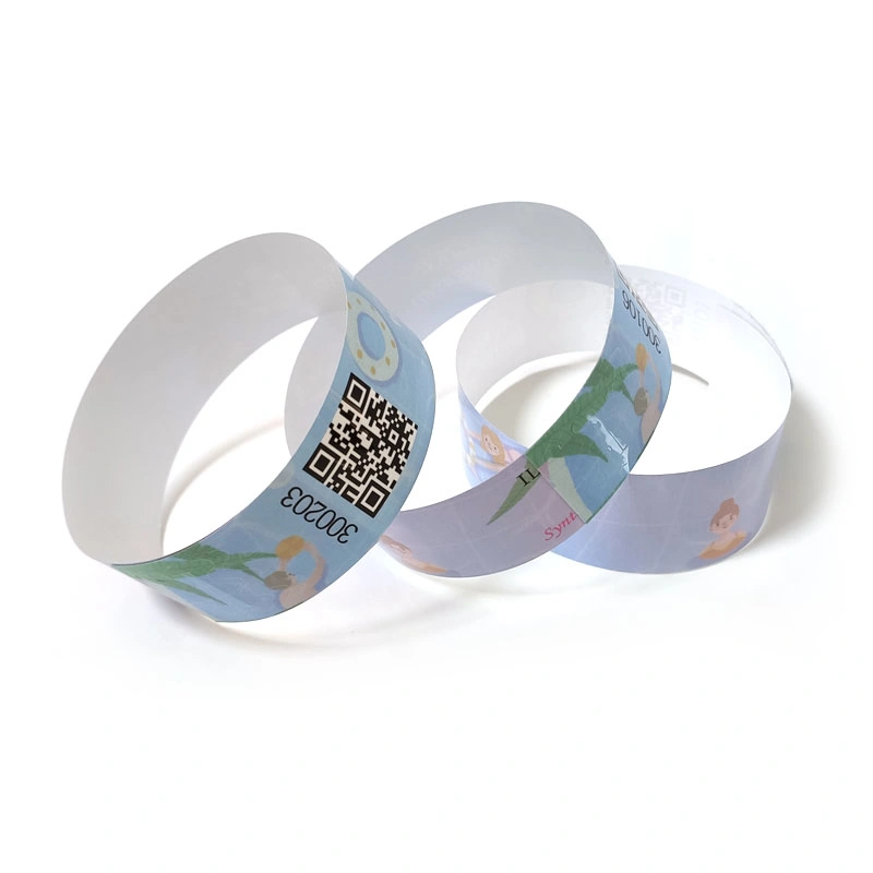 Thermal Transfer Printing Logo Label Synthetic Medical Paper Wristbands for Hospital