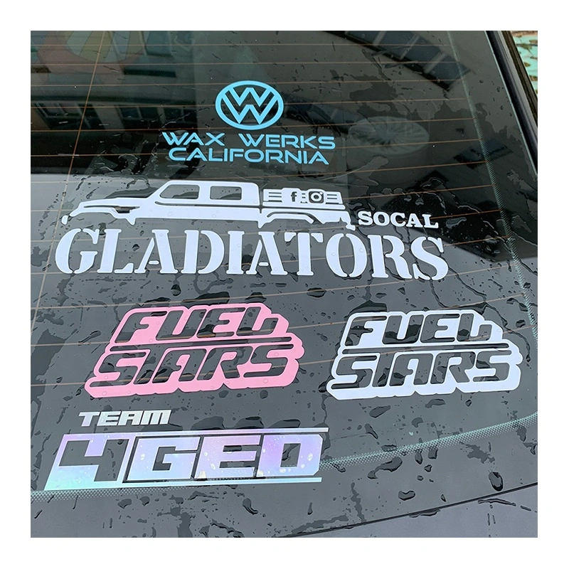 Custom Vinyl Waterproof Outdoor Colorful Car Window Sticker Design Decal Mirror Precut Clear Film