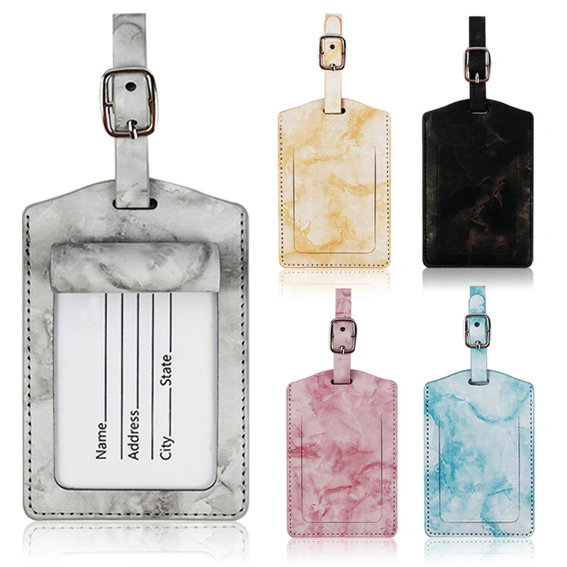 Wholesale Fashion Design Business Flight Tags High Quality PU Leather Luggage Tag Custom