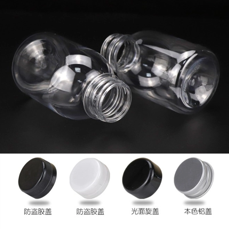 Factory Price 250ml 350ml Empty Round Pet Bottle with Black White Tamper Proof Cap