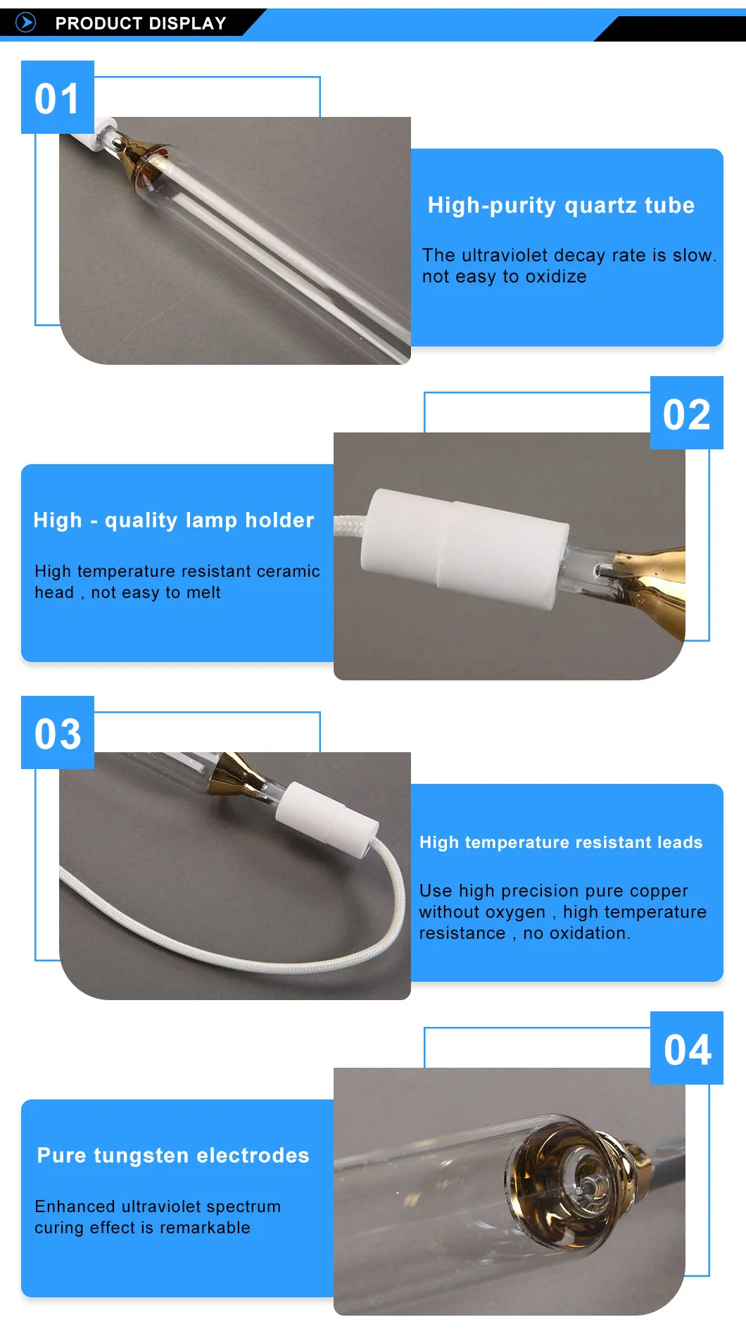 3kw Curing Ultraviolet Light UV High Pressure Mercury Lamp for Inkjet Printing