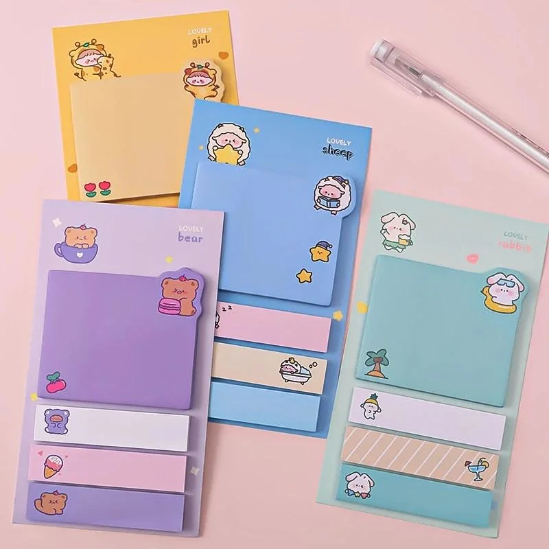 Kawaii Sticky Notepad Memo Pads Office School Stationery Adhesive Stickers