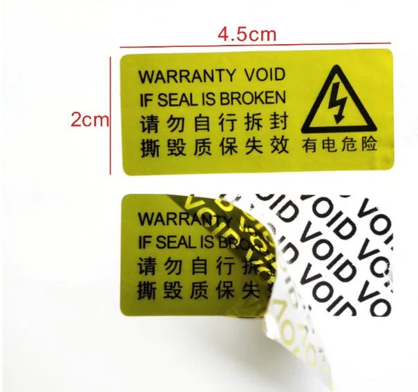Minfly Digital Printing Custom Hologram Warranty Security Seal Removed Tamper Evident Void Holographic Laser Stickers Label