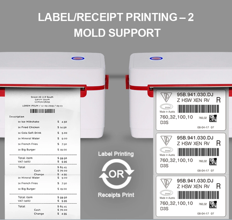 Bluetooth Wireless 4X6 Thermal Mailing Shipping Postage Label Printer for Small Business