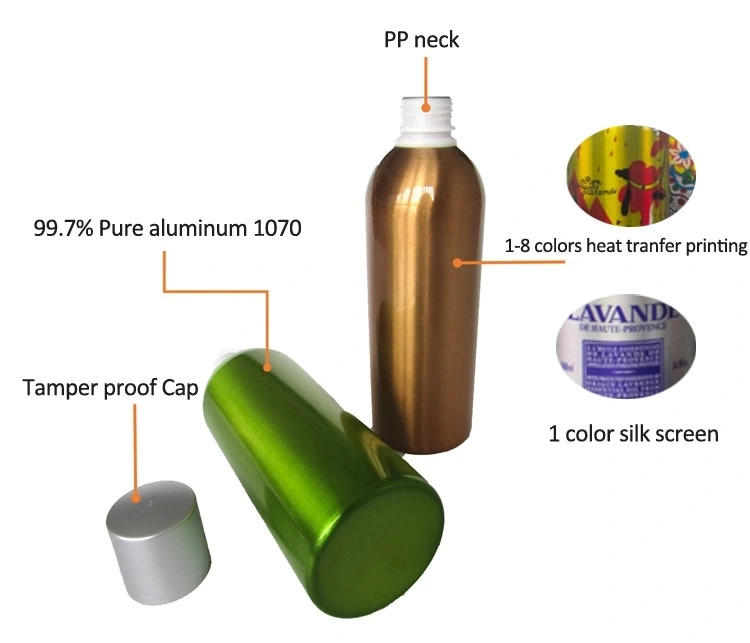 Empty Aluminum Bottles for Liquor Alcoholic Drink with Tamper Proof Cap