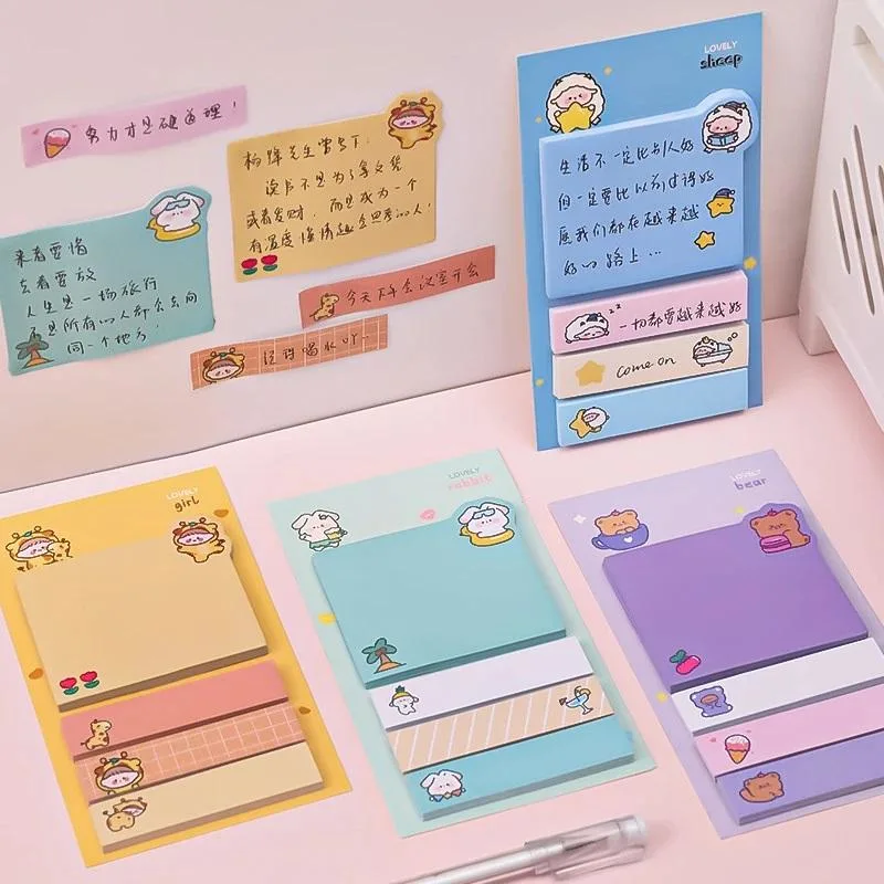 Kawaii Sticky Notepad Memo Pads Office School Stationery Adhesive Stickers