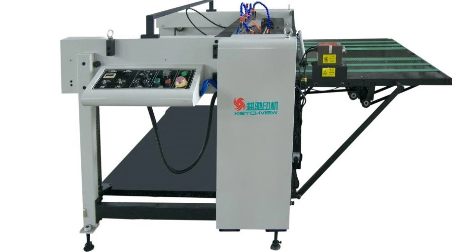 Automatic Stop Cylinder Silk Screen Printing Machine for Pet Film Heat Thermal Transfer Label for Garment with Powder Sparying IR Dryer Tunnel and Stacking