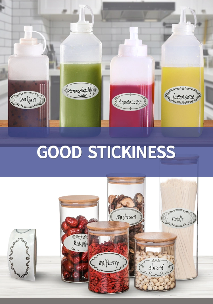 Customized Washable Dissolvable Labels for Food Containers Kitchen Food Storage Bottle Jar