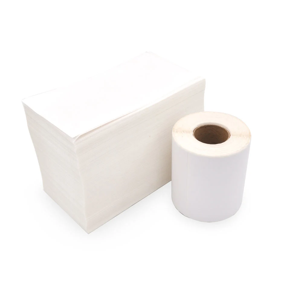 Custom Printed Printer Raw Materials Self Adhesive Thermal Printing Sticker Paper Roll Packaging Labels
