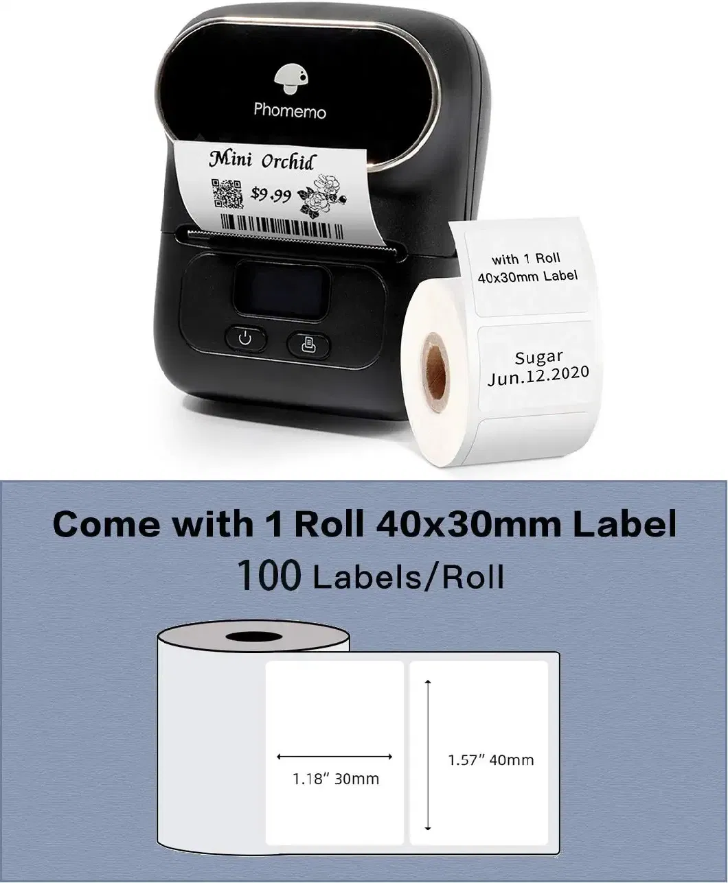 Label Printer Portable Thermal Printer for Barcode/Address/Mailing/Clothing/Price Tag