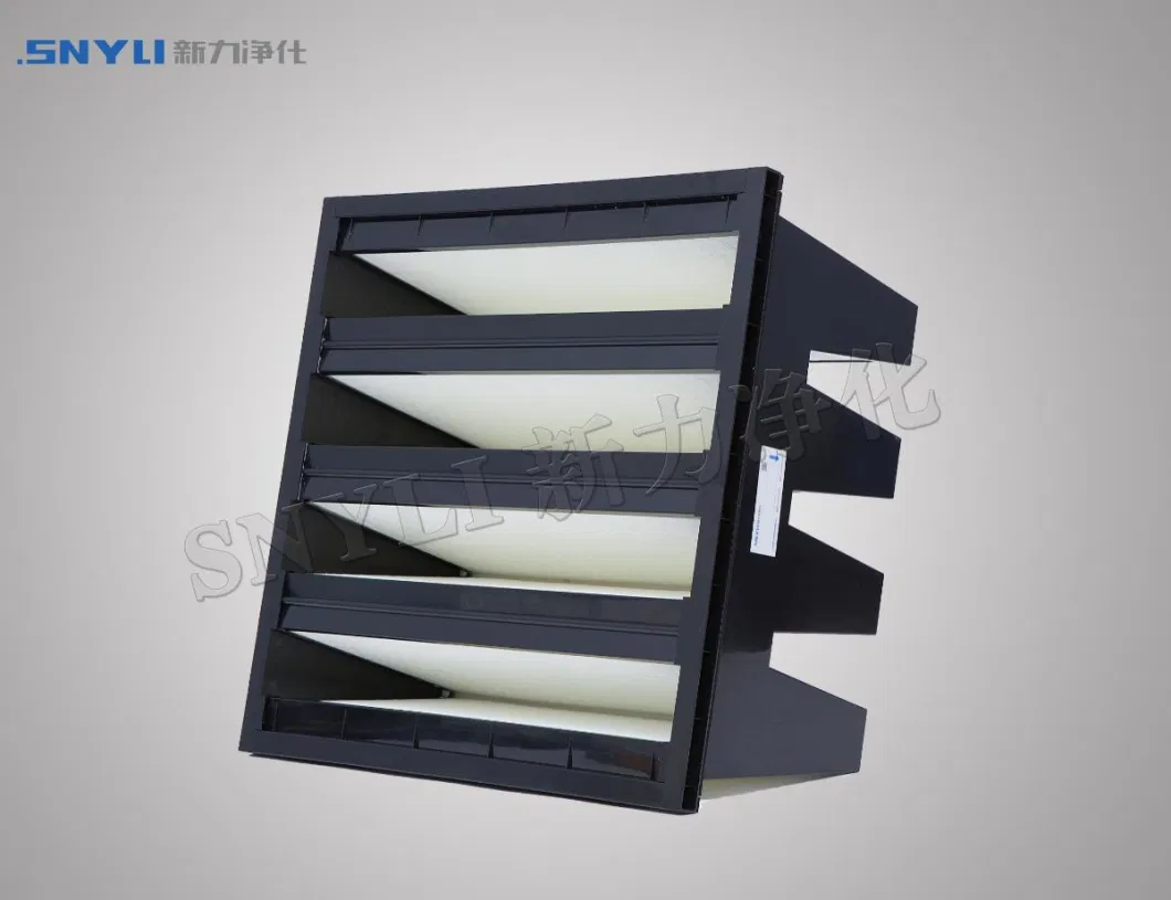 Low Loss H11 V-Cell HEPA Air Filter PP Frame Mini Pleat V-Bank HEPA Filter for Dust Collector
