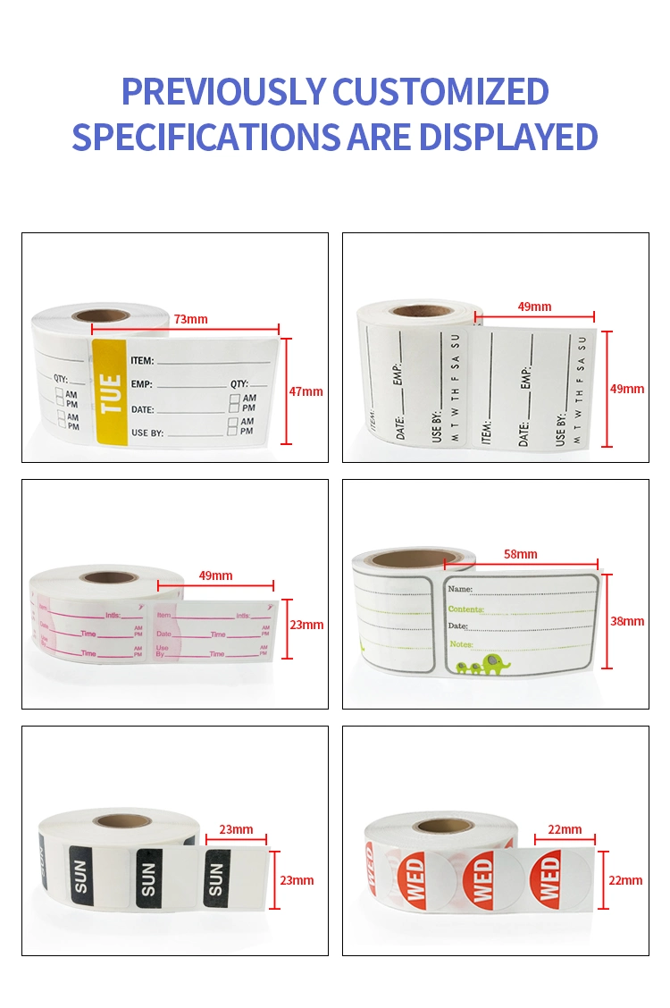 Customized Washable Dissolvable Labels for Food Containers Kitchen Food Storage Bottle Jar