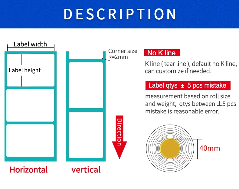 Top Coated Thermal Sticker Self-Adhesive Paper Label Printing Paper