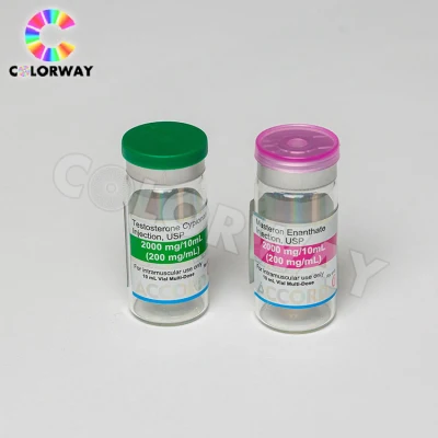  Free Design Oro Argento Hot FOIL ologramma farmaco farmaceutico farmaco Iniezione capsula per compresse orali Steroidi della vitamina 2ml 5 ml 30 ml 20 ml Etichetta flacone da 10 ml