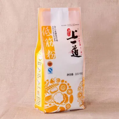  Confezione di plastica personalizzata per alimenti Gusset laterale per riso Quad Confezione flour con astuccio per stativo sigillato lateralmente