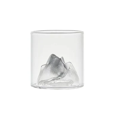  Prezzo di fabbrica bocca rotonda senza stelo Whiskey Glass Snow Mountain FUJI Coppa del vino stile