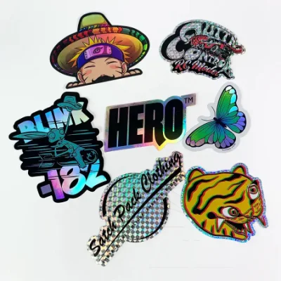 Adesivo olografico in vinile impermeabile Stampa con logo personalizzato adesivo laser Arcobaleno Etichetta decorazione