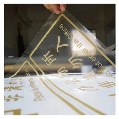  Logo del marchio personalizzato impermeabile doppio fronte stampato su entrambi i lati Adesivo adesivo per cristalli statico