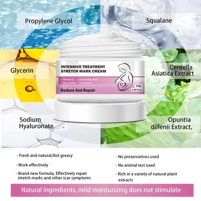  Logo personalizzato gravidanza Donne cura della pelle Body Repair Acne Scar Rimozione Crema Smagliature naturali Crema etichetta privata