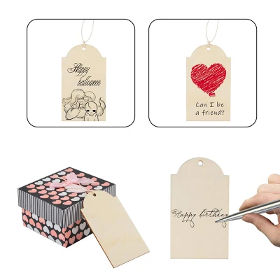  Etichette regalo in legno vuoto incomplete etichette in legno per il fai da te