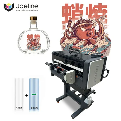  Stampante per la stampa di pellicole per animali UV Roll to Roll Udefine da 30/60cm Stampante a getto d&prime;inchiostro UV automatica per la stampa di etichette UV