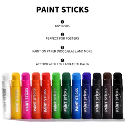  Meidugaga 12 colori vernice solida tempera non tossica ad asciugatura rapida senza mess Stick ecologico